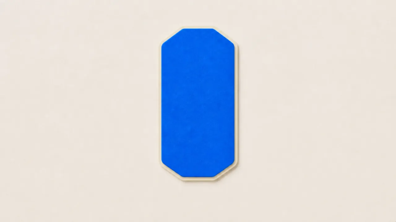 Three blue paper columns of different heights standing together